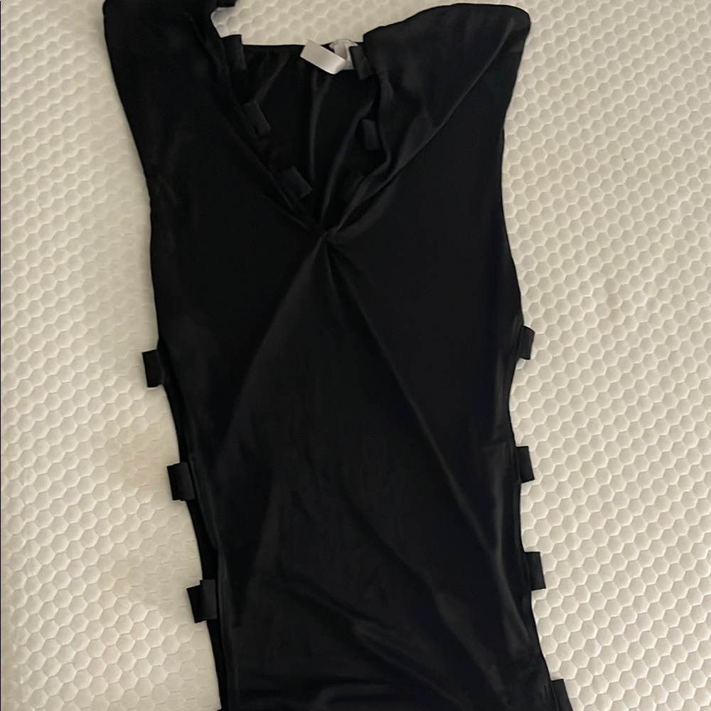 Black Sleeveless Dress with Side Cutouts